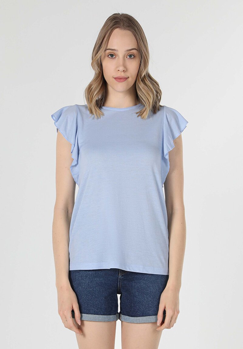 Показати інформацію про Футболка З Коротким Рукавом Жіноча Блакитна  Cl1054378