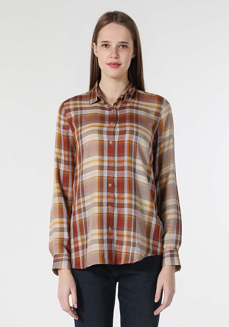 Показати інформацію про Сорочка З Довгим Рукавом Жіноча Коричнева  Cl1060010