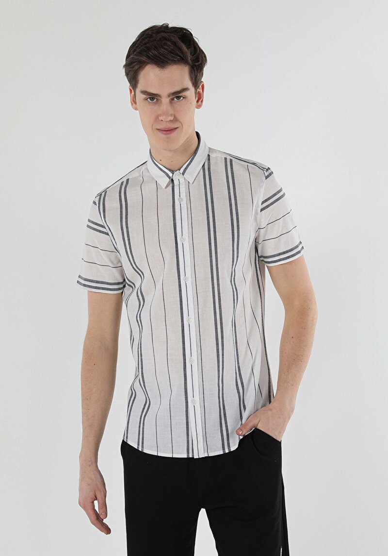 Показати інформацію про Сорочка З Коротким Рукавом Чоловіча Біла  Cl1056707