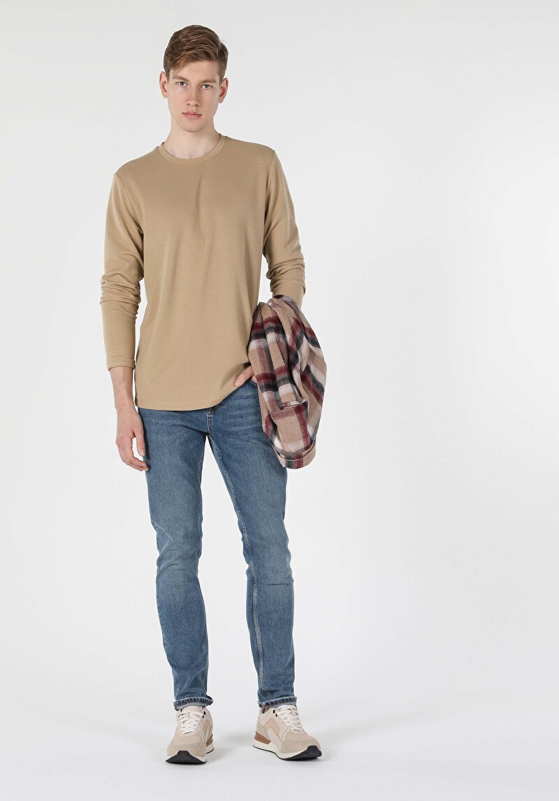 Зображення Футболка З Довгим Рукавом Чоловіча Бежева  Cl1056943