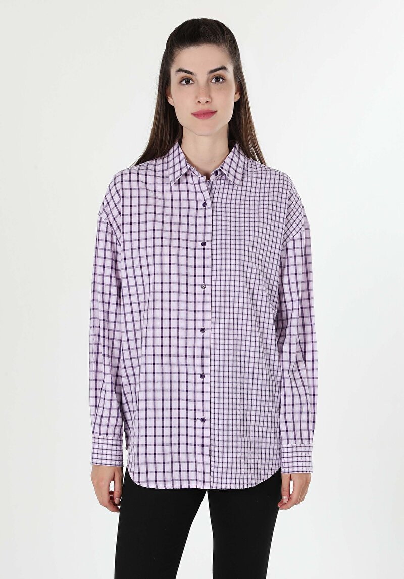 Зображення Сорочка З Довгим Рукавом Жіноча Фіолетова Cl1060322