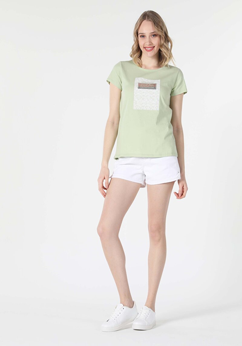 Зображення Футболка З Коротким Рукавом Жіноча Зелена  Cl1057356