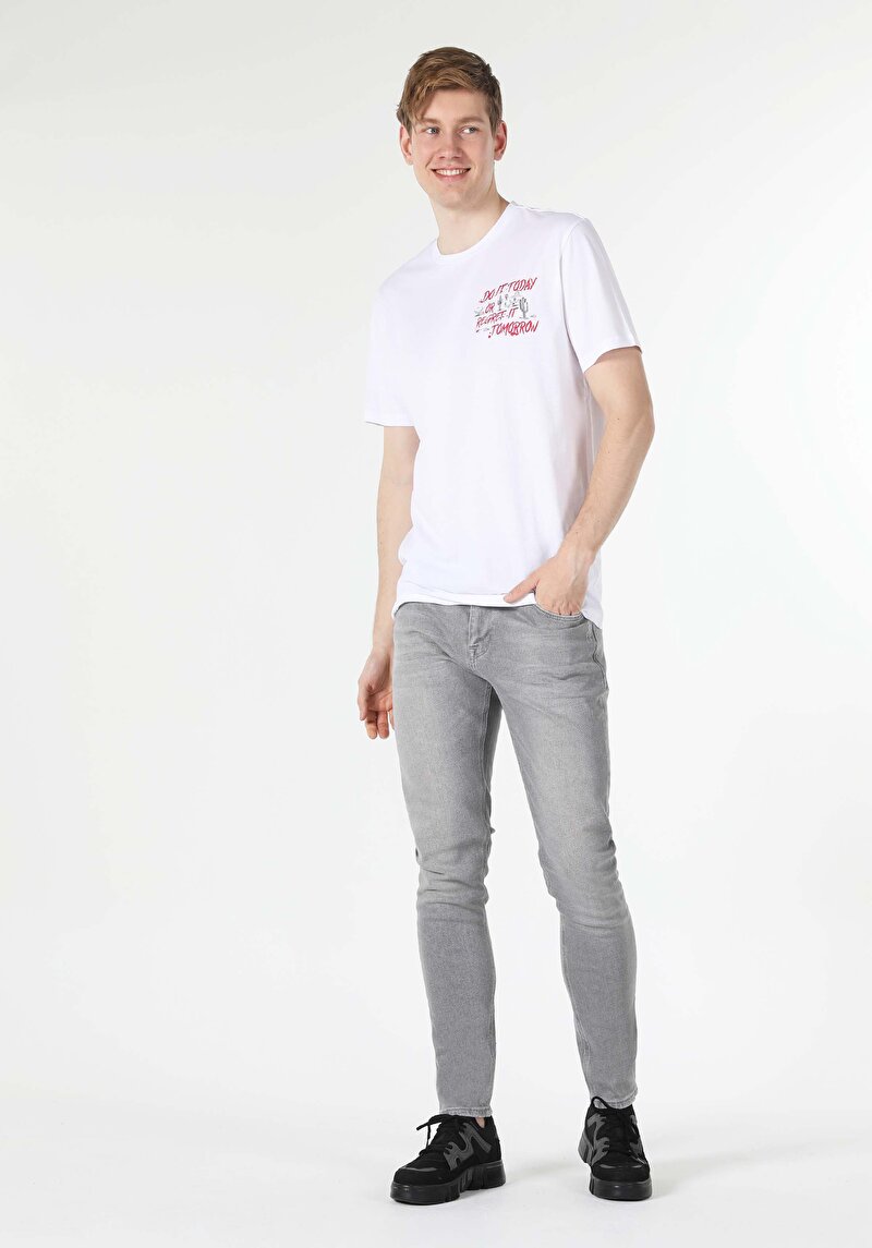 Показати інформацію про Футболка З Коротким Рукавом Чоловіча Біла  Cl1057551