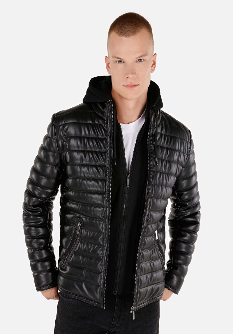 Зображення Куртка З Еко-шкіри Чоловіча Чорна  Cl1071015