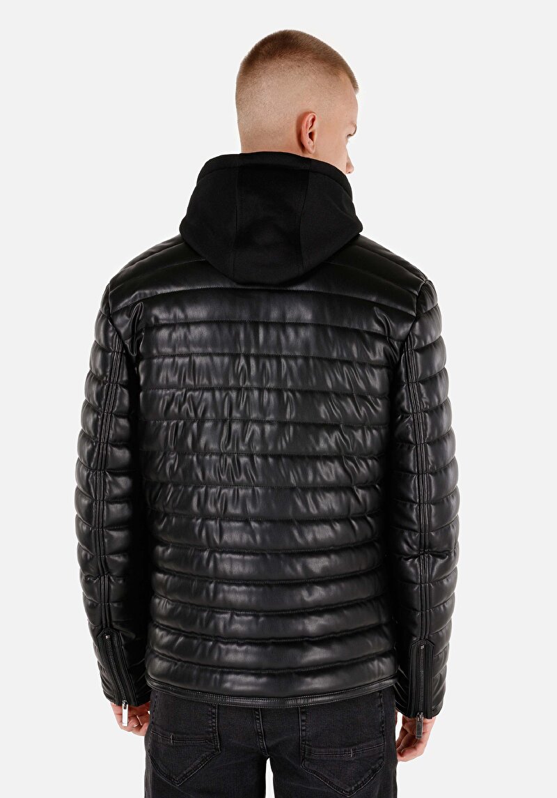 Показати інформацію про Куртка З Еко-шкіри Чоловіча Чорна  Cl1071015