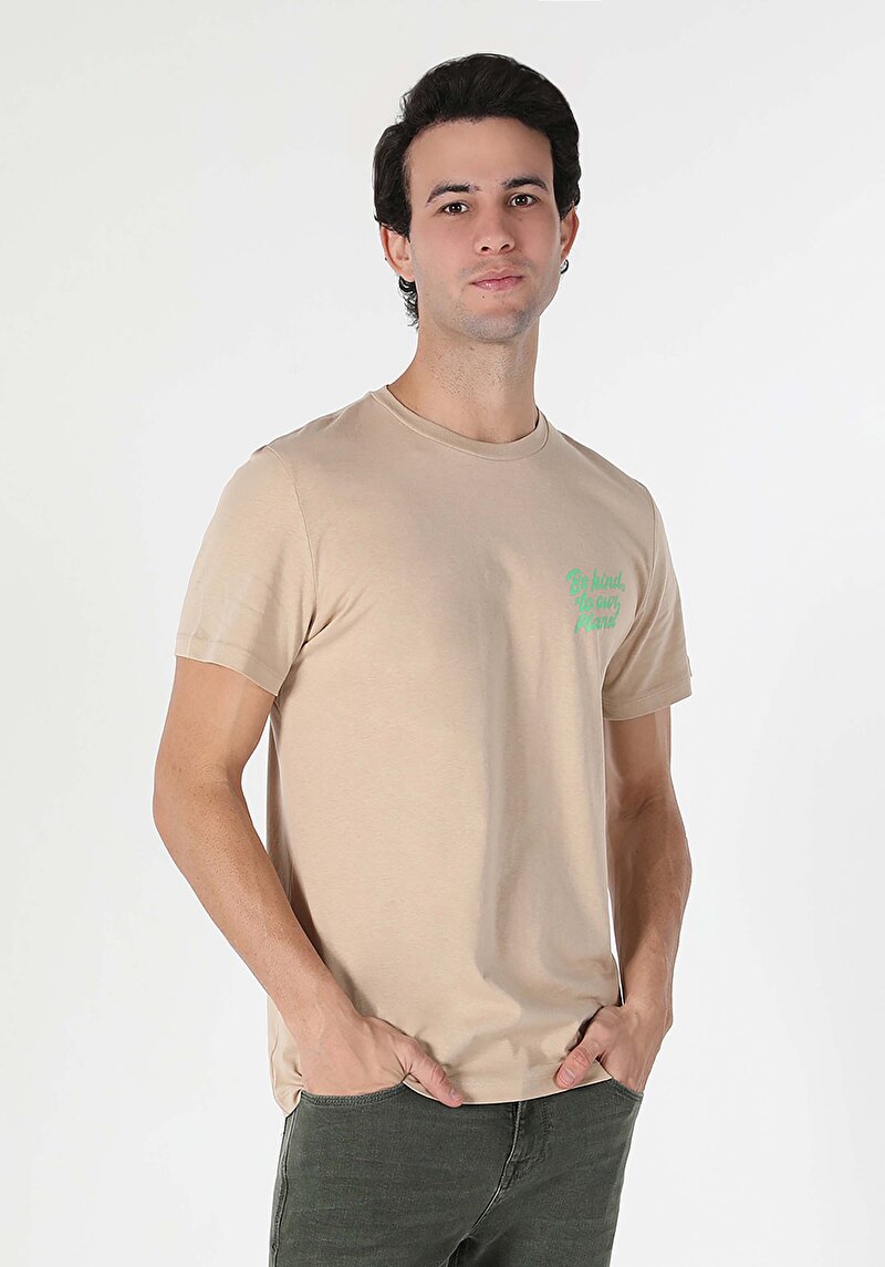 Зображення Футболка З Коротким Рукавом Чоловіча Бежева  Cl1057612
