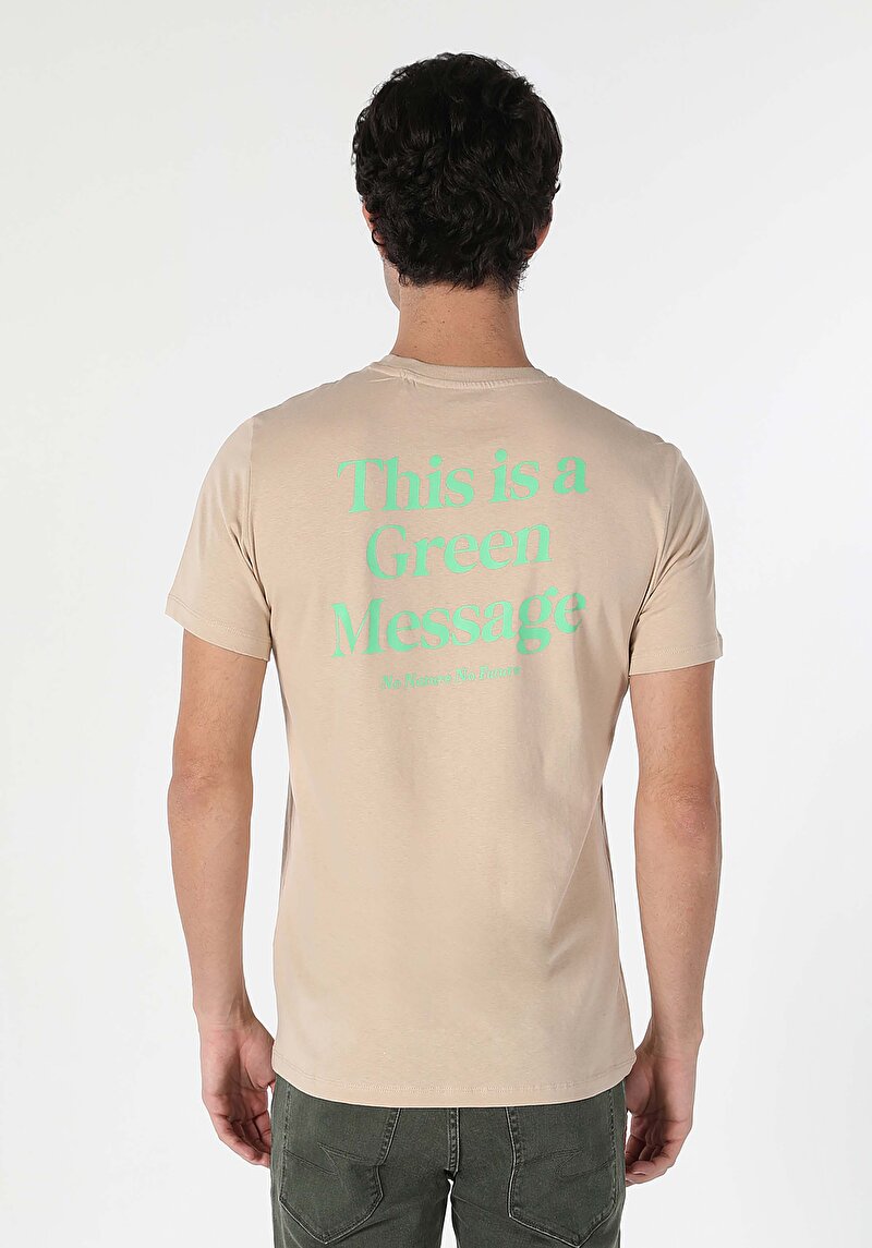 Показати інформацію про Футболка З Коротким Рукавом Чоловіча Бежева  Cl1057612