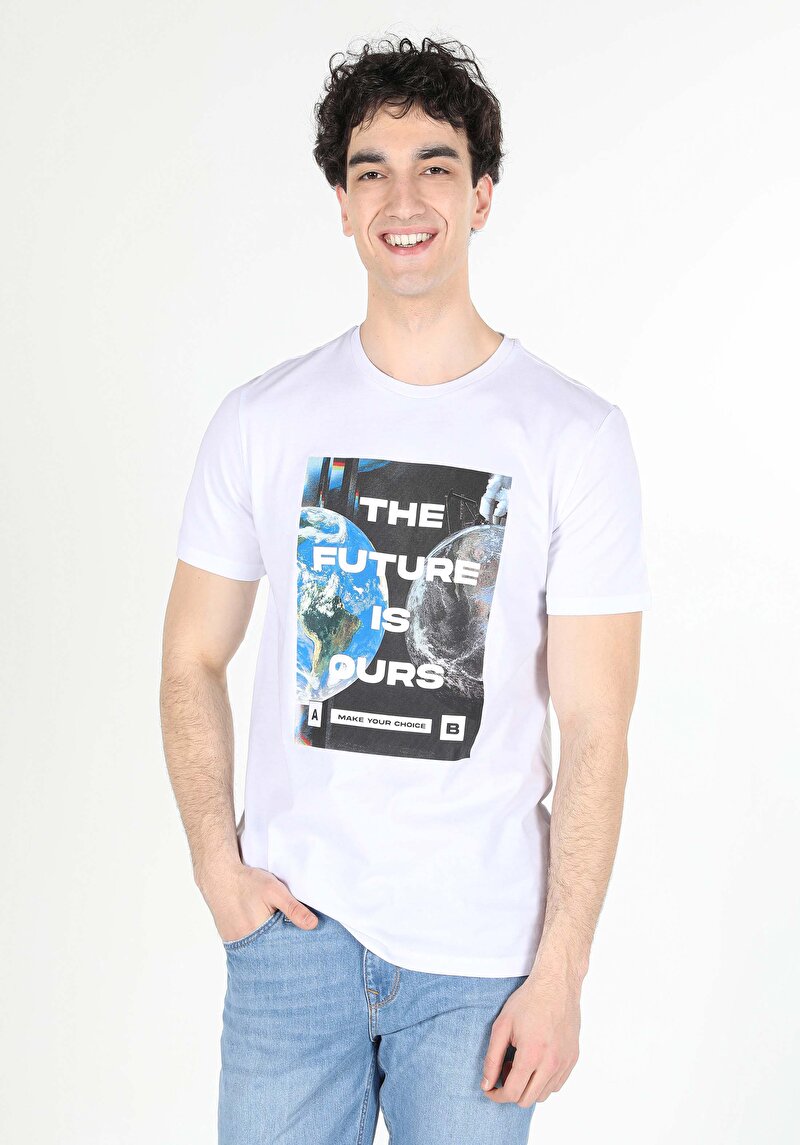 Показати інформацію про Футболка З Коротким Рукавом Чоловіча Біла  Cl1057613