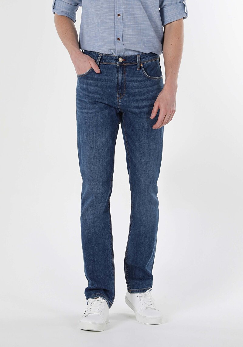 Зображення 044 Karl Джинси Чоловічі Блакитні Прямого Крою Cl1057862