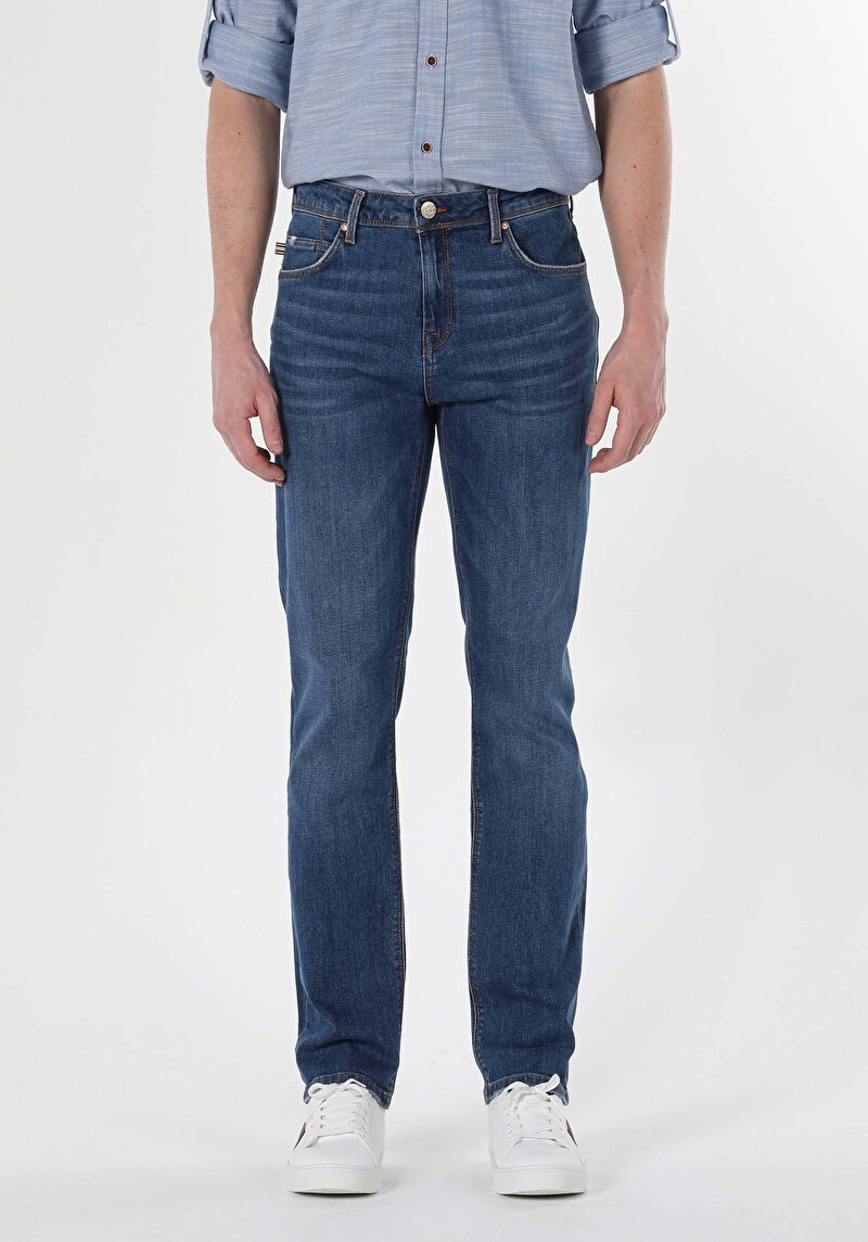 Зображення 044 Karl Джинси Чоловічі Блакитні Прямого Крою Cl1057862