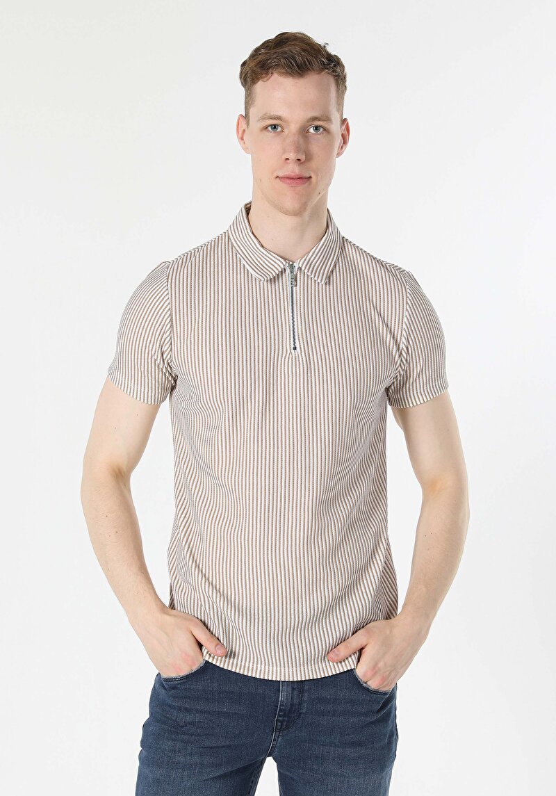 Зображення Поло З Коротким Рукавом Чоловіче Бежеве  Cl1058016