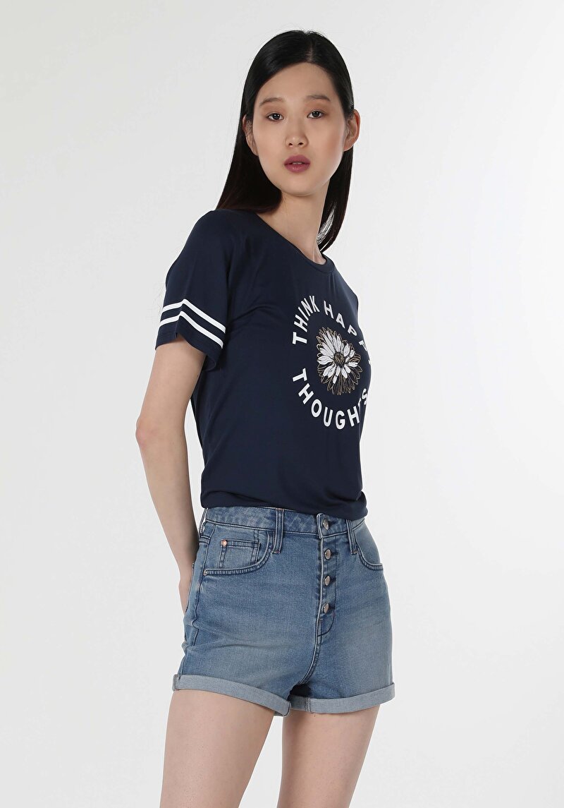 Зображення Футболка З Коротким Рукавом Жіноча Синя  Cl1058135