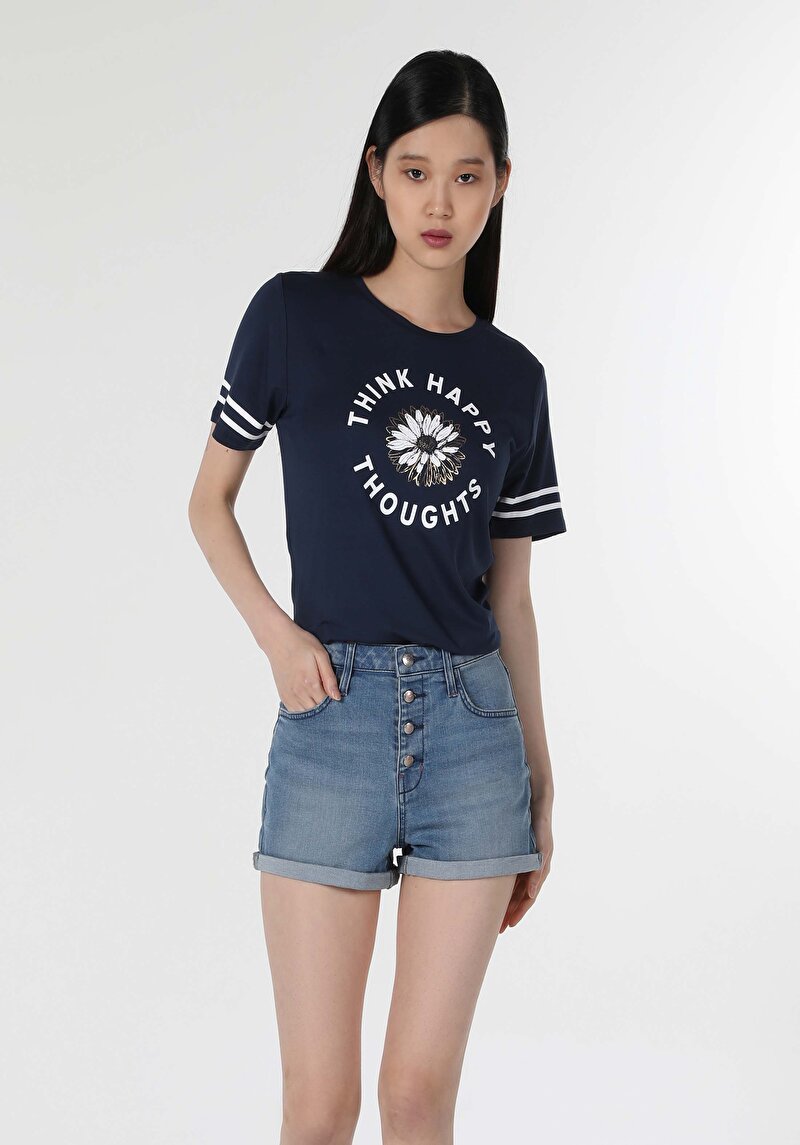 Показати інформацію про Футболка З Коротким Рукавом Жіноча Синя  Cl1058135