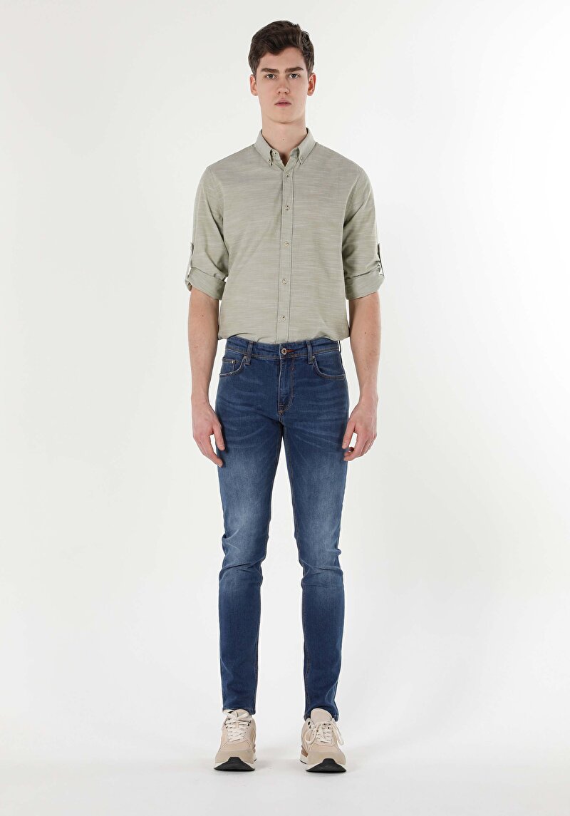 Показати інформацію про 041 Danny Джинси Чоловічі Блакитні Вузького Крою Cl1058598