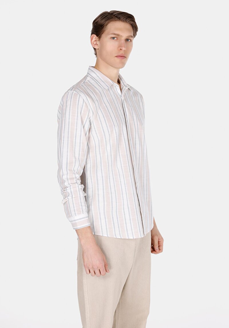 Зображення Сорочка З Довгим Рукавом Чоловіча Бежева Cl1072085