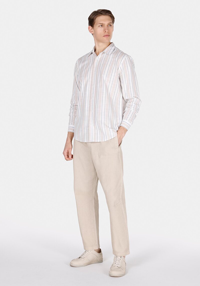 Показати інформацію про Сорочка З Довгим Рукавом Чоловіча Бежева  Cl1072085