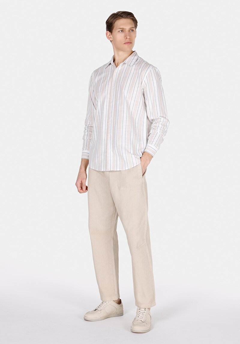 Зображення Сорочка З Довгим Рукавом Чоловіча Бежева Cl1072085