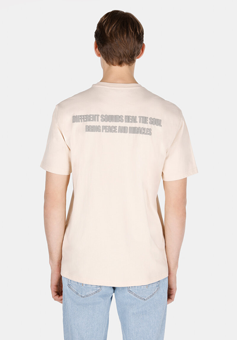 Показати інформацію про Футболка З Коротким Рукавом Чоловіча Бежева  Cl1073273