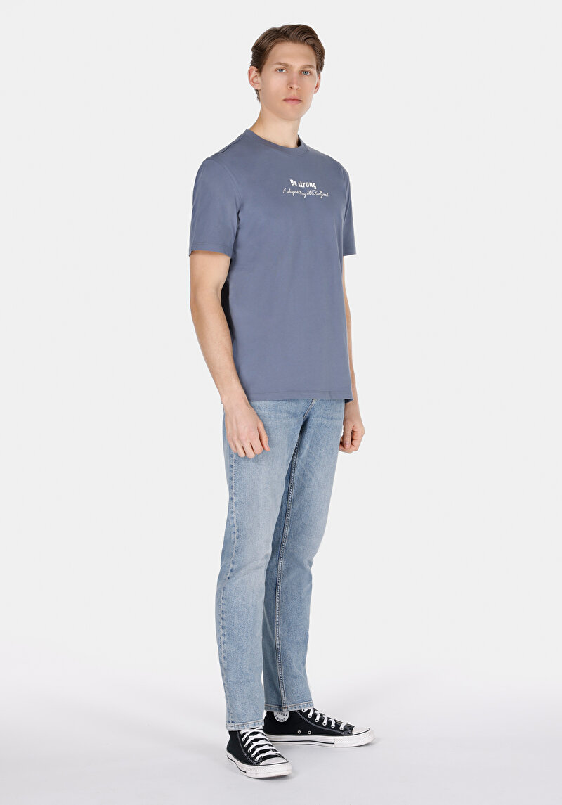 Показати інформацію про Футболка З Коротким Рукавом Чоловіча Блакитна  Cl1074160