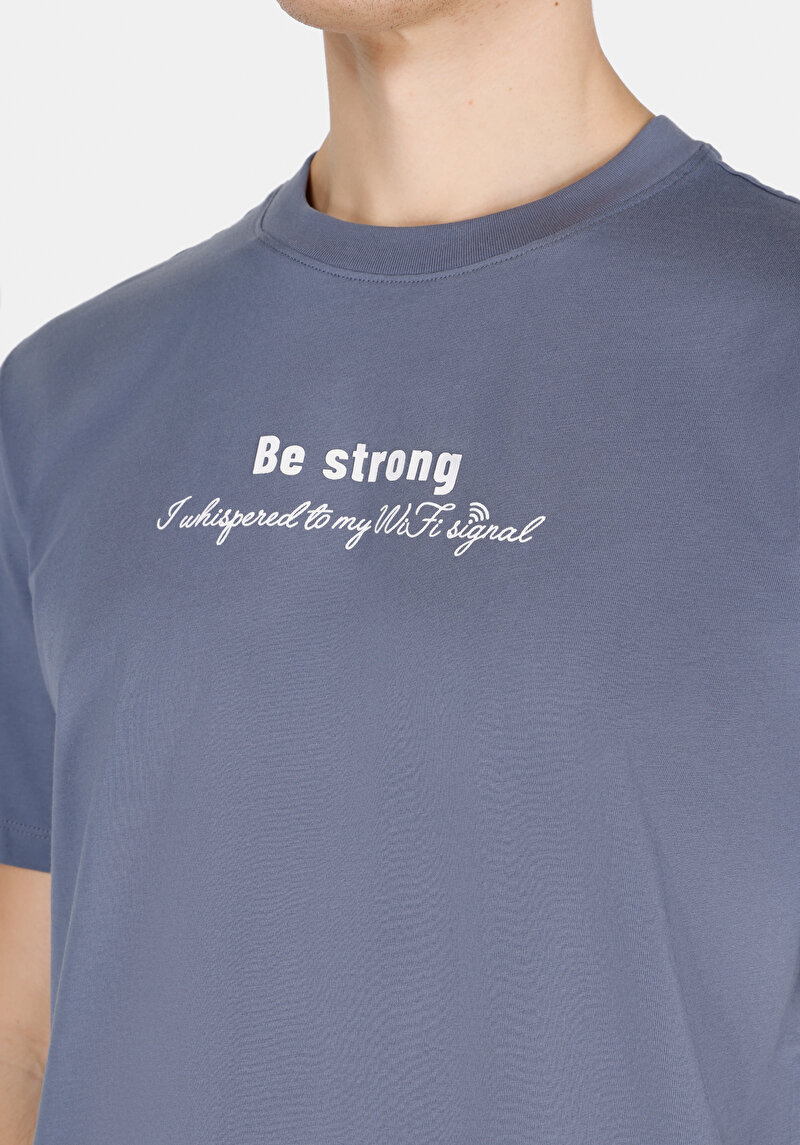 Показати інформацію про Футболка З Коротким Рукавом Чоловіча Блакитна  Cl1074160