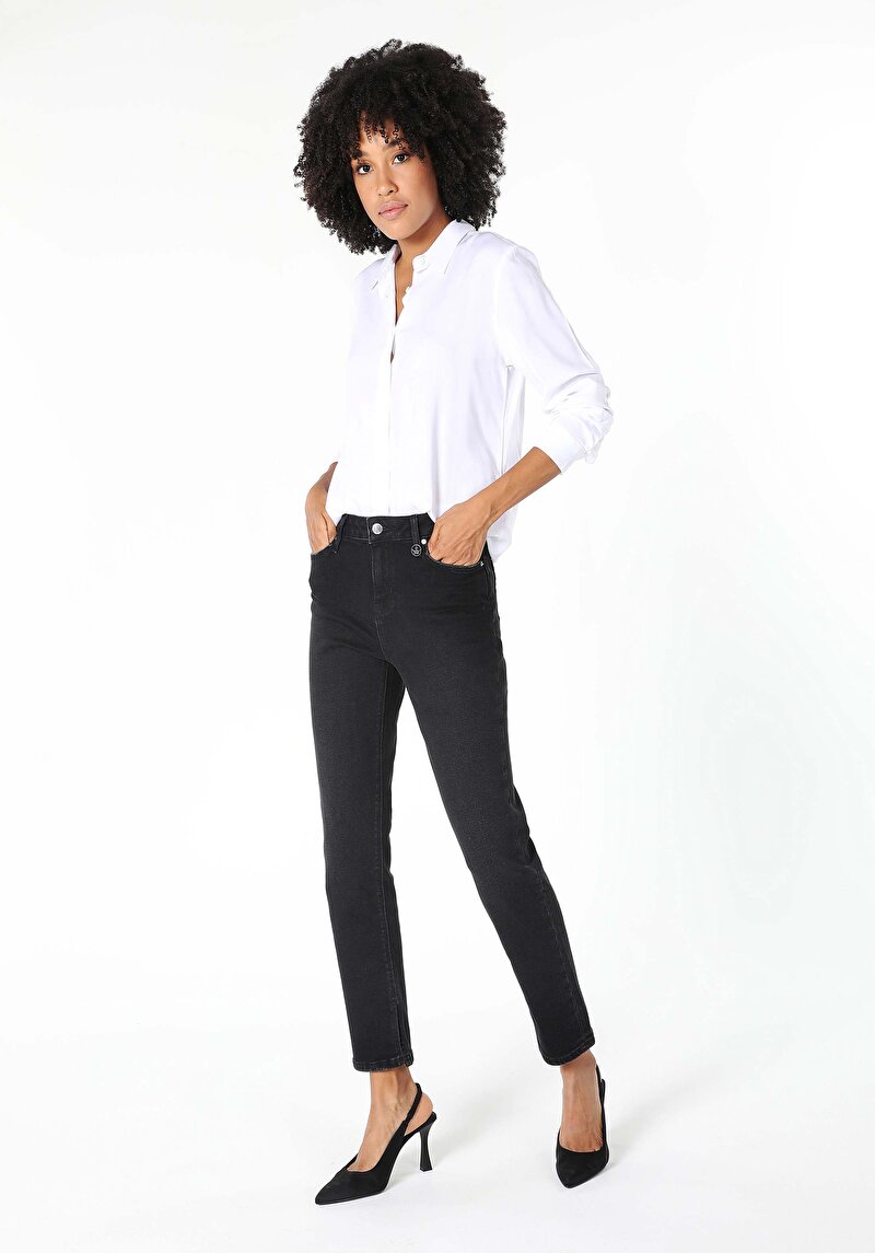 Зображення 703 Carla Джинси Жіночі Чорні Вузького Крою Cl1061414