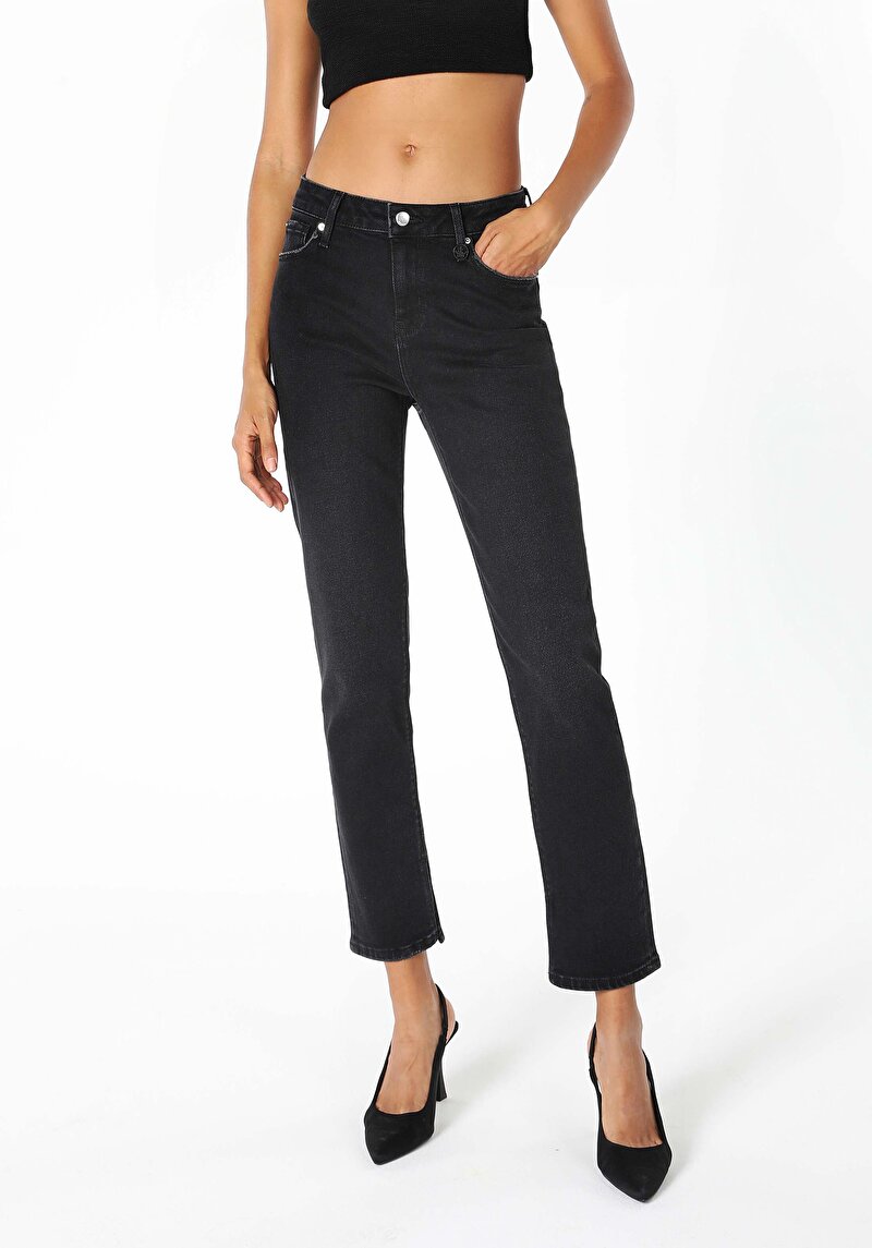 Зображення 703 Carla Джинси Жіночі Чорні Вузького Крою Cl1061414