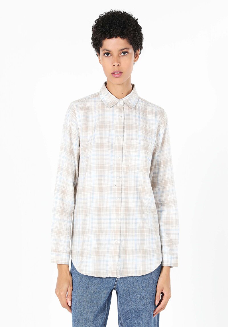 Показати інформацію про Сорочка З Довгим Рукавом Жіноча Бежева  Cl1061496