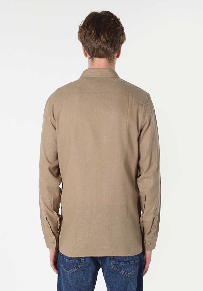 Показати інформацію про Сорочка З Довгим Рукавом Чоловіча Бежева  Cl1062133