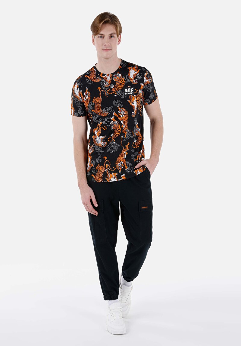 Показати інформацію про Футболка З Коротким Рукавом Чоловіча Чорна  Cl1062668