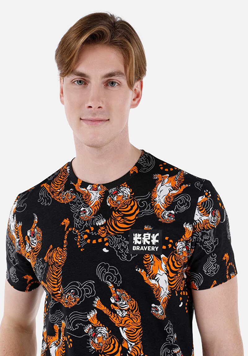 Показати інформацію про Футболка З Коротким Рукавом Чоловіча Чорна  Cl1062668