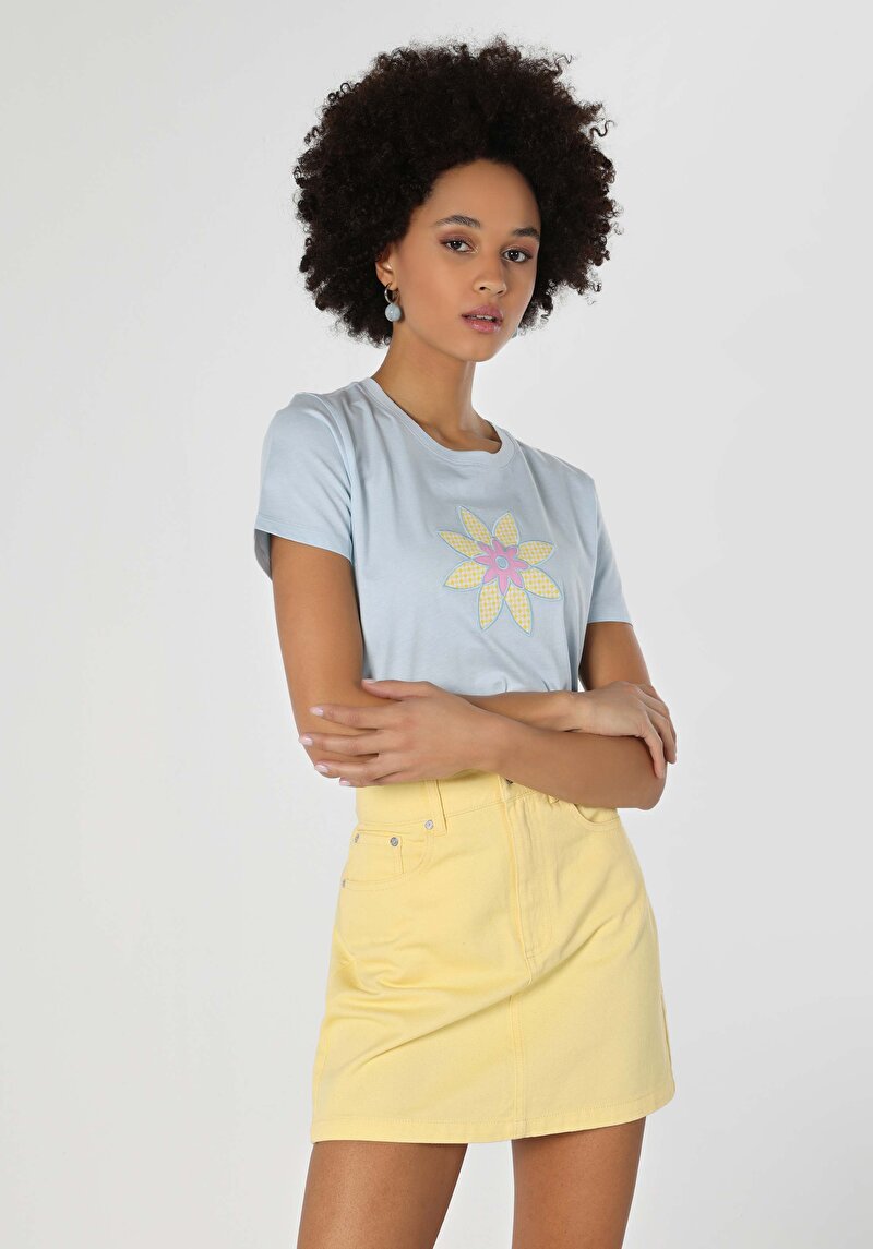 Зображення Футболка З Коротким Рукавом Жіноча Блакитна  Cl1063254