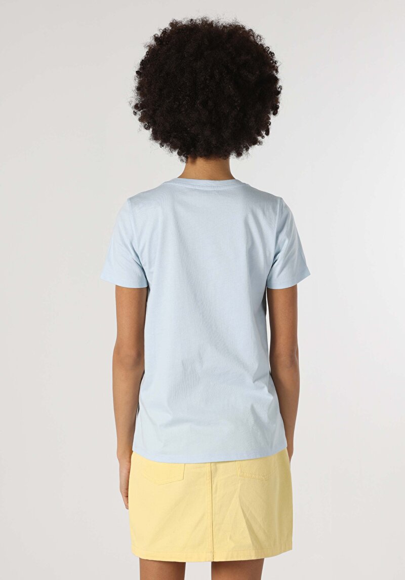 Показати інформацію про Футболка З Коротким Рукавом Жіноча Блакитна  Cl1063254