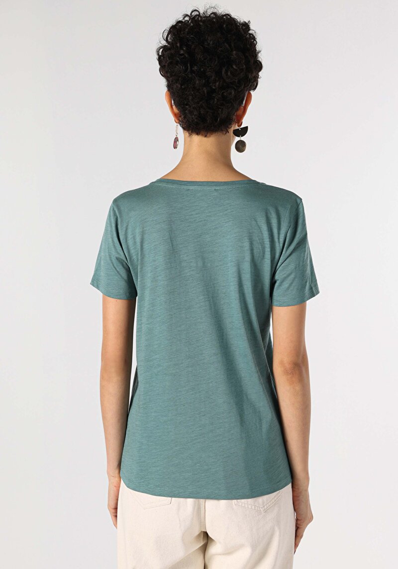 Показати інформацію про Футболка З Коротким Рукавом Жіноча Зелена  Cl1063419