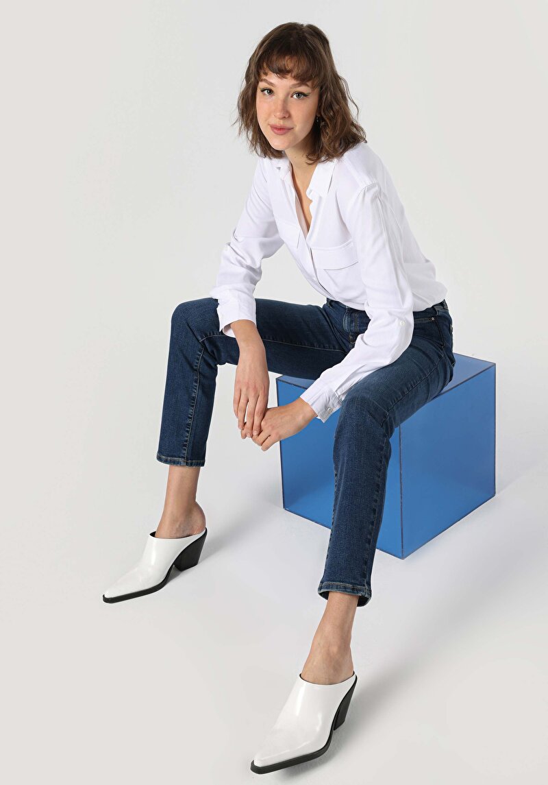 Зображення 703 Carla Джинси Жіночі Блакитні Вузького Крою Cl1063469