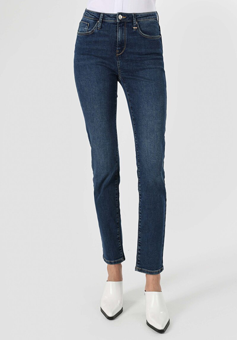 Зображення 703 Carla Джинси Жіночі Блакитні Вузького Крою Cl1063469