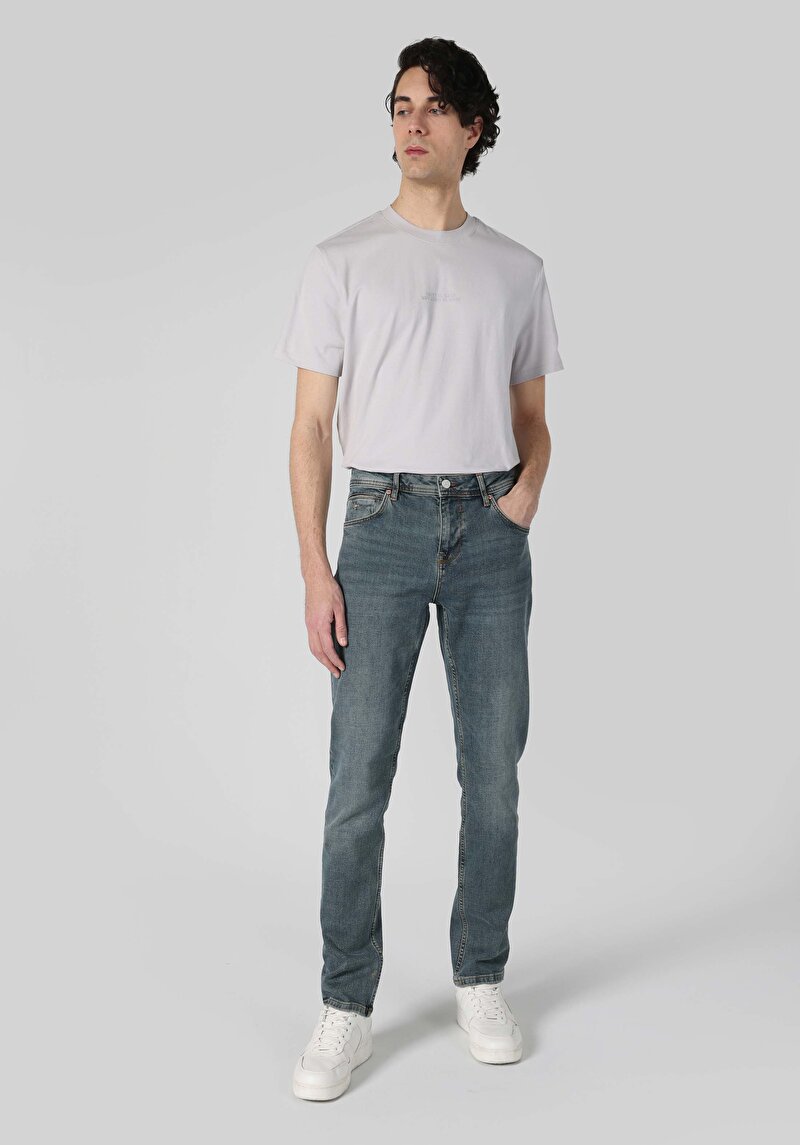 Зображення 044 Karl Джинси Чоловічі Блакитні Прямого Крою Cl1063490