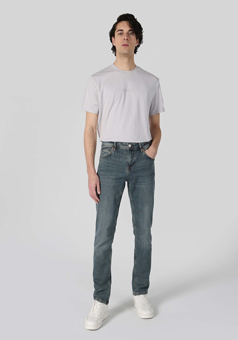 Зображення 044 Karl Джинси Чоловічі Блакитні Прямого Крою Cl1063490