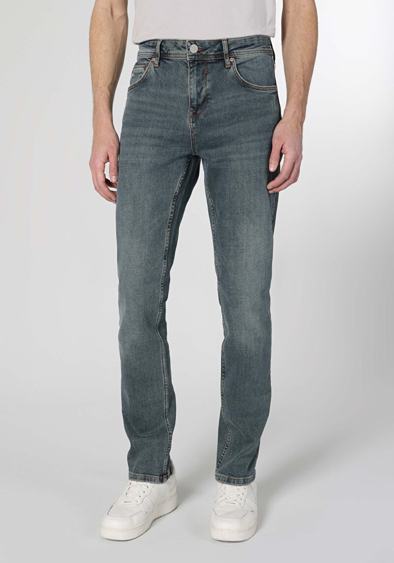 Зображення 044 Karl Джинси Чоловічі Блакитні Прямого Крою Cl1063490