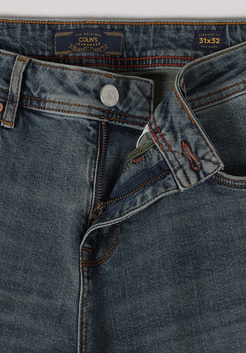 Показати інформацію про 044 Karl Джинси Чоловічі Блакитні Прямого Крою Cl1063490