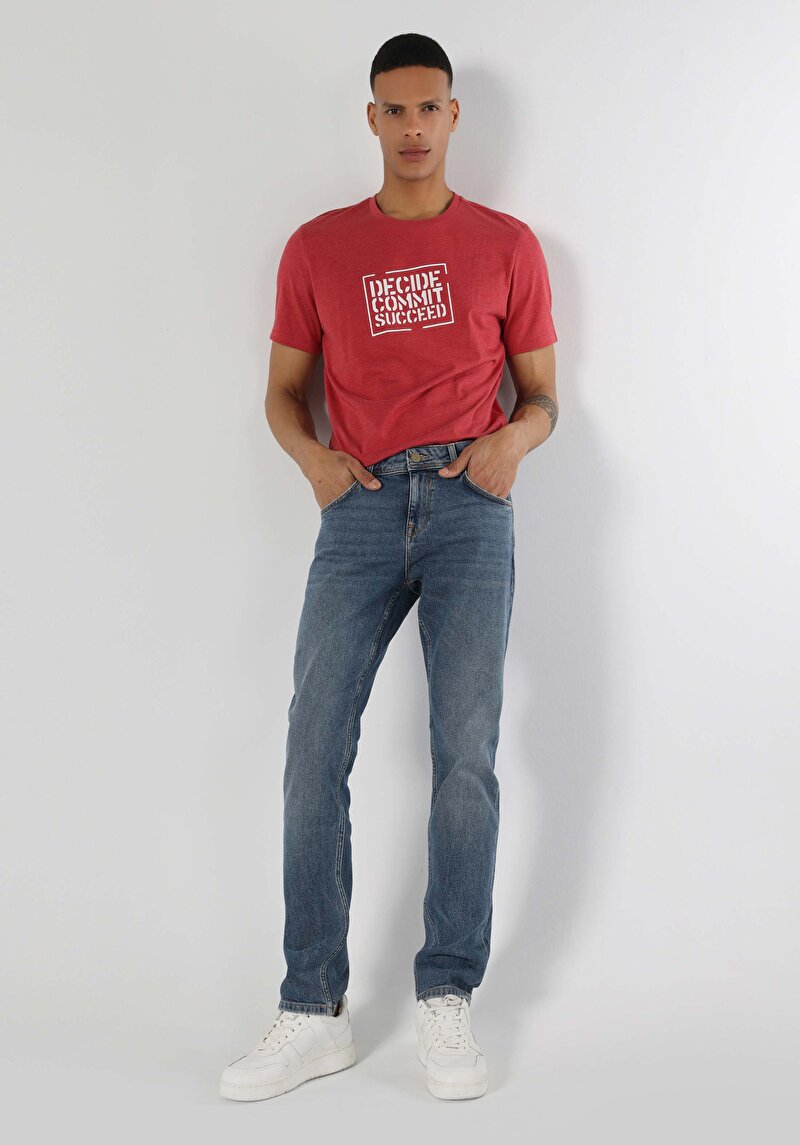 Зображення 044 Karl Джинси Чоловічі Сині Прямого Крою Cl1063503