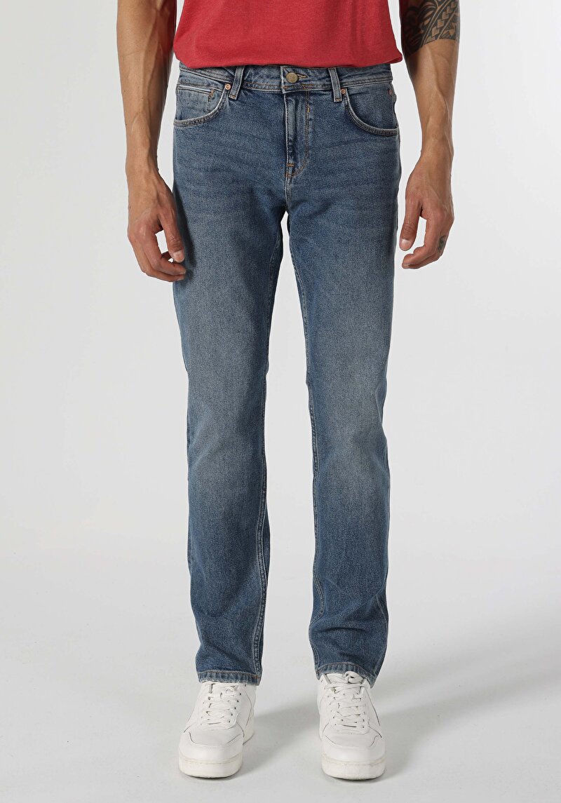 Зображення 044 Karl Джинси Чоловічі Сині Прямого Крою Cl1063503