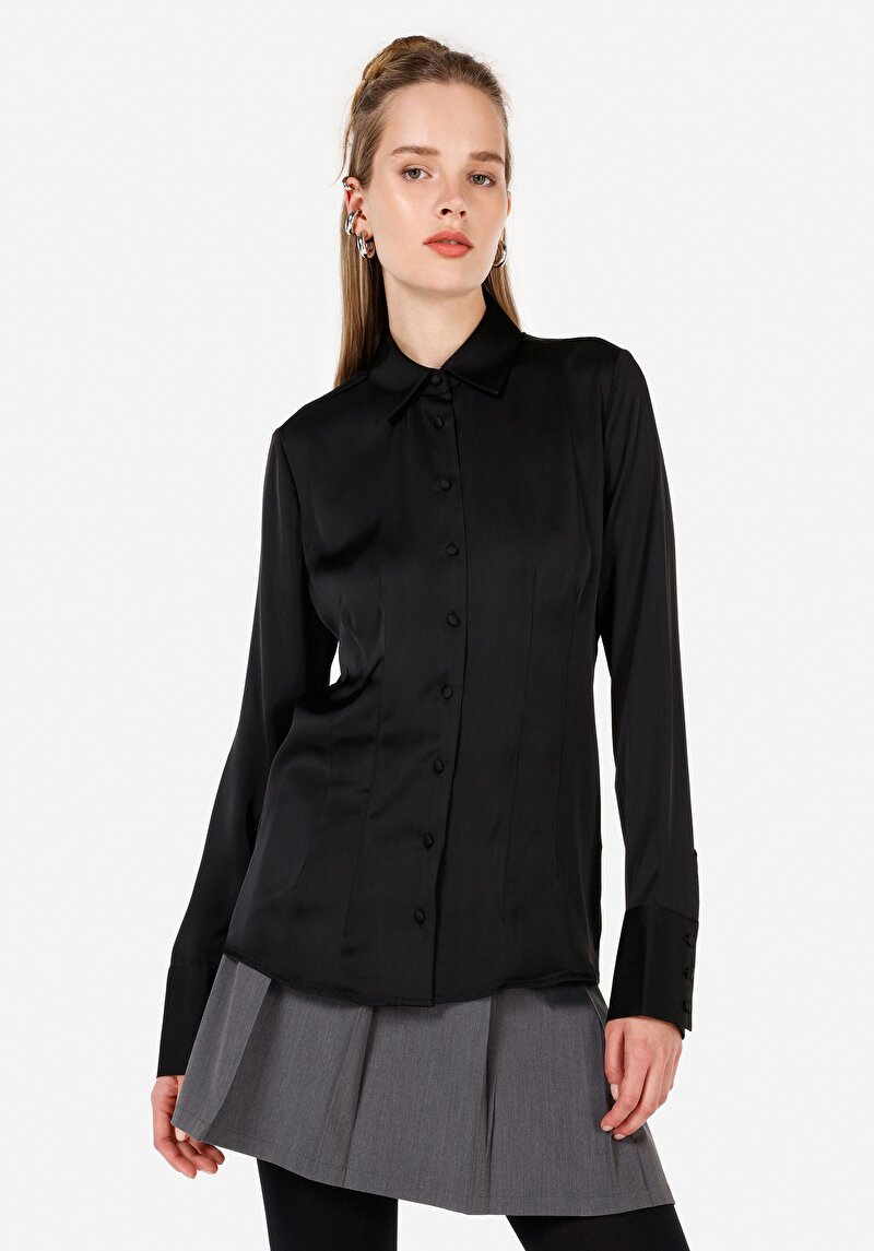 Зображення Сорочка З Довгим Рукавом Жіноча Чорна Cl1070287