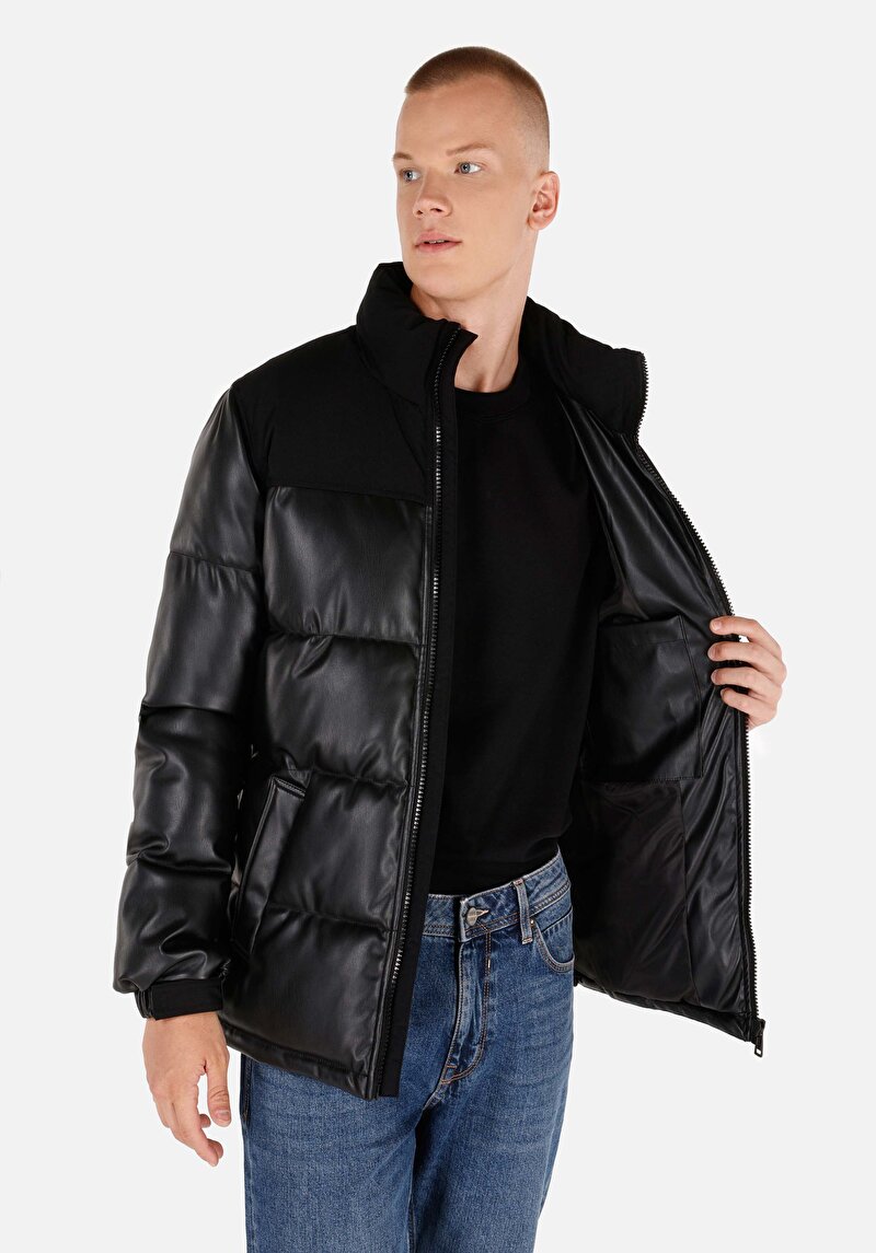 Показати інформацію про Куртка З Еко-шкіри Чоловіча Чорна  Cl1065806