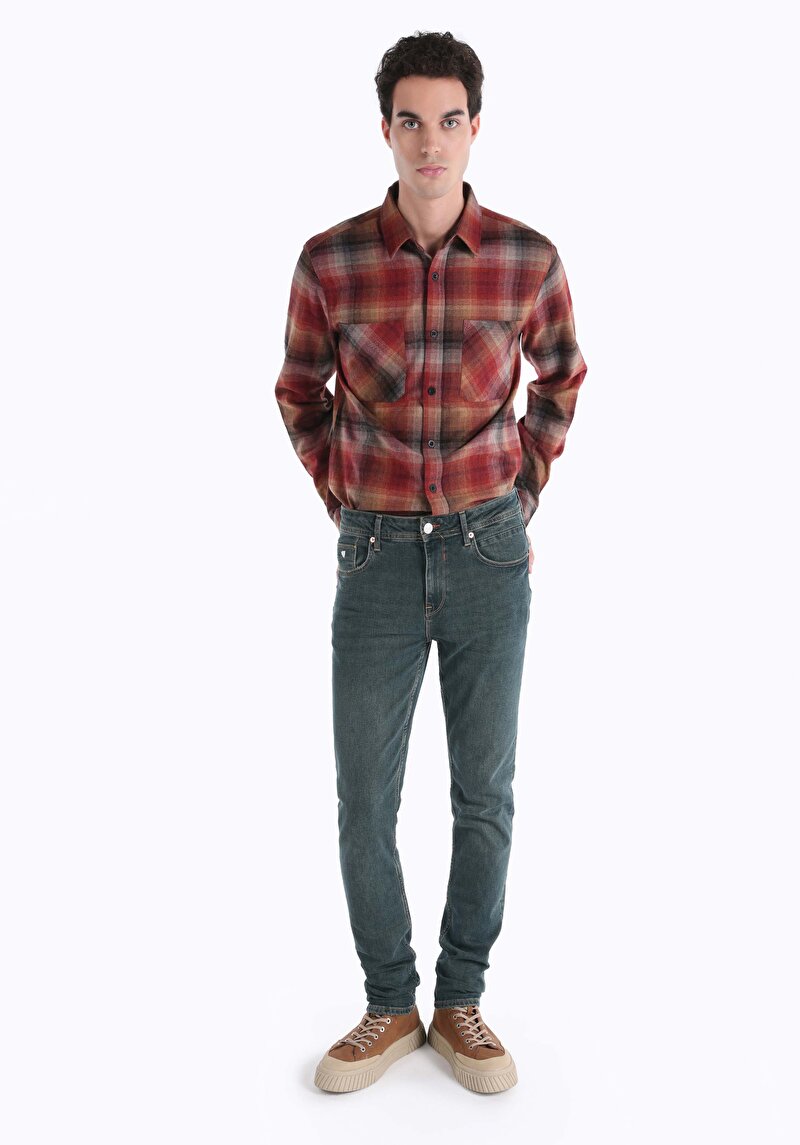 Показати інформацію про 044 Karl Джинси Чоловічі Зелені Прямого Крою Cl1066292