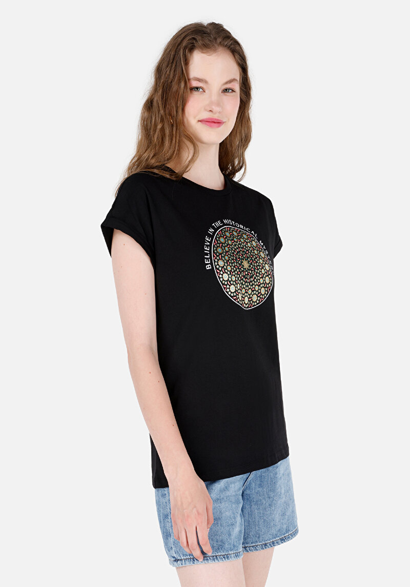 Зображення Футболка З Коротким Рукавом Жіноча Чорна  Cl1066578