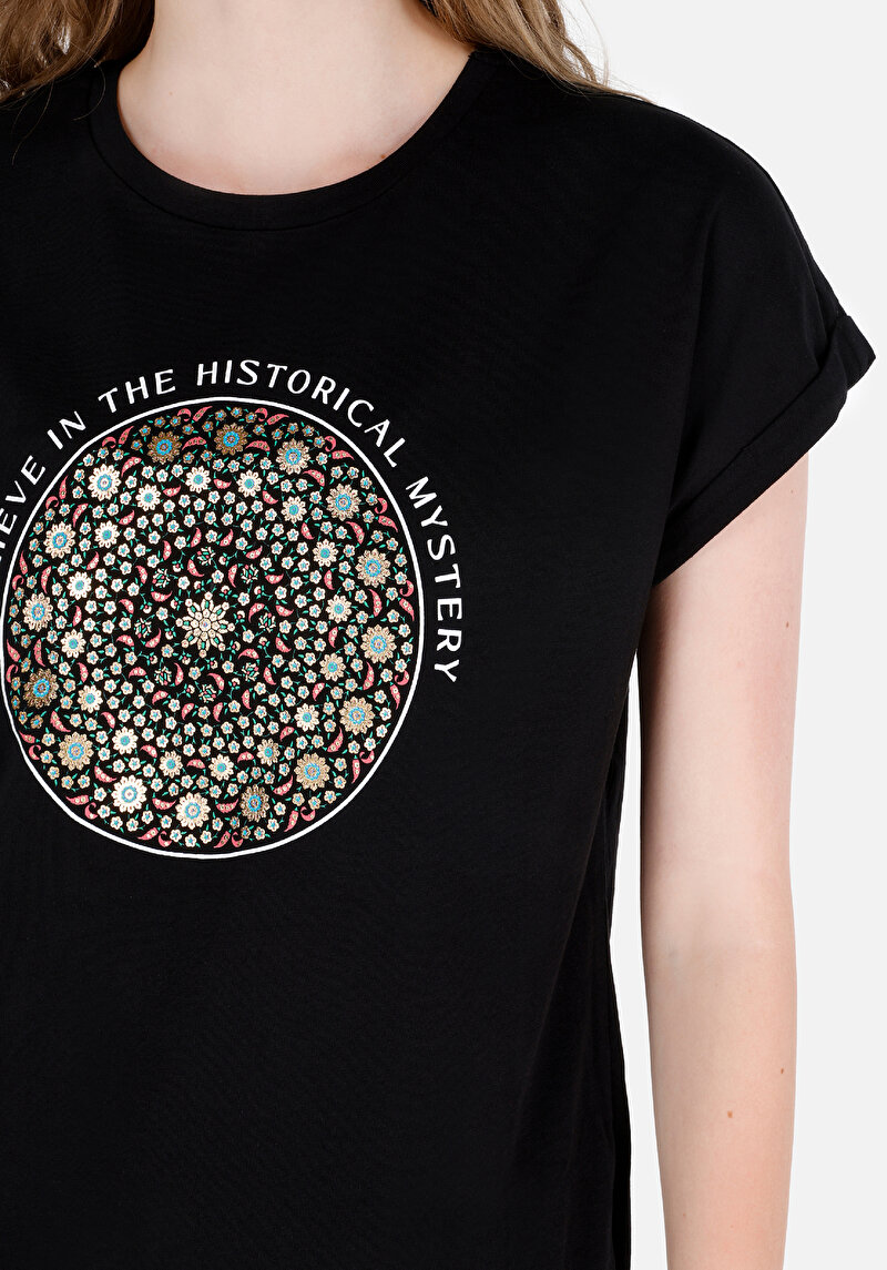 Показати інформацію про Футболка З Коротким Рукавом Жіноча Чорна  Cl1066578