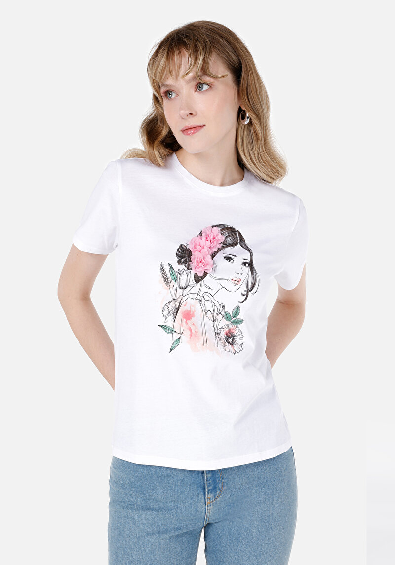 Зображення Футболка З Коротким Рукавом Жіноча Біла  Cl1066640