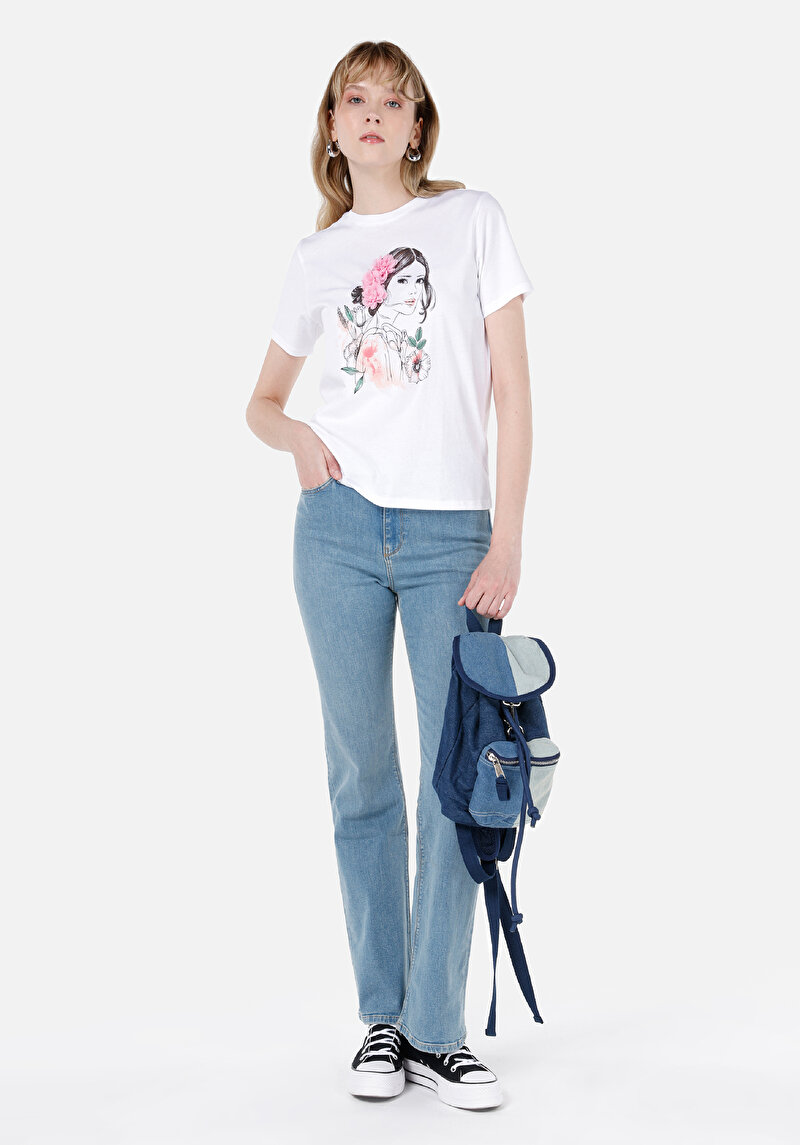 Показати інформацію про Футболка З Коротким Рукавом Жіноча Біла  Cl1066640