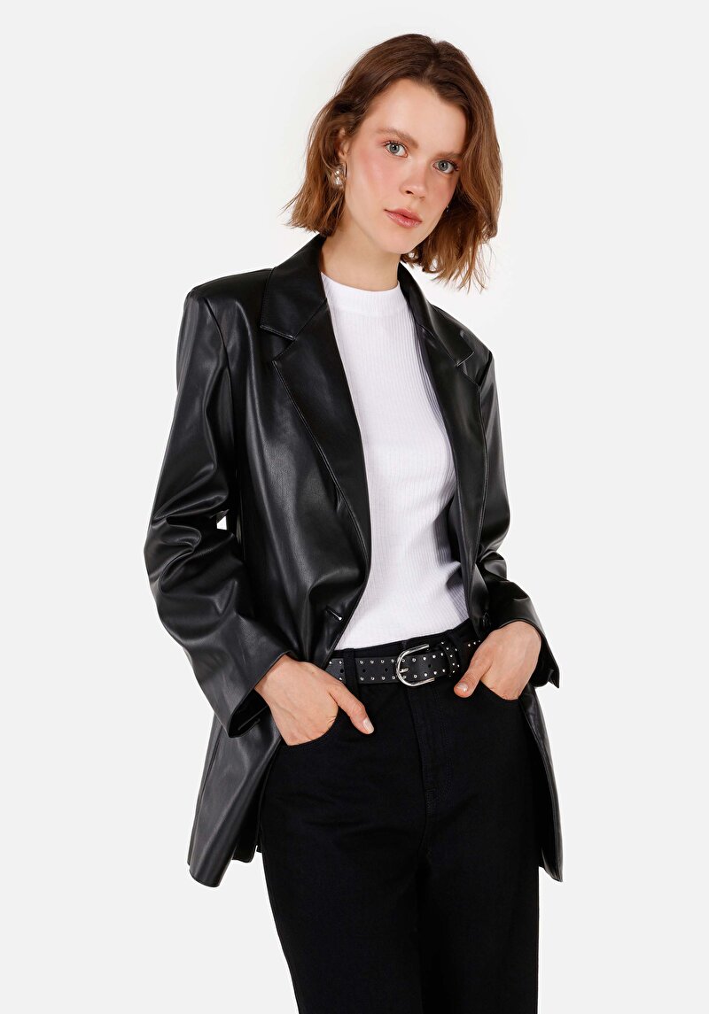 Зображення Куртка З Еко-шкіри Жіноча Чорна  Cl1070369