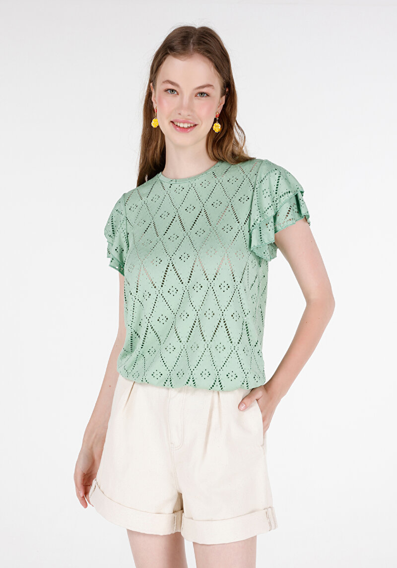 Зображення Футболка З Коротким Рукавом Жіноча Зелена  Cl1067995